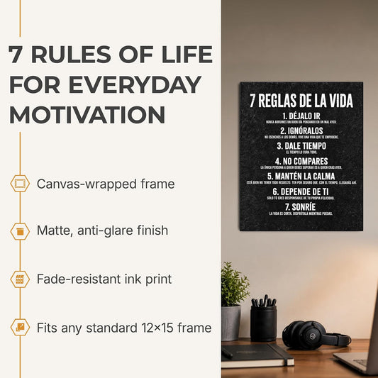 7 Reglas de la Vida - Wrapped Canvas