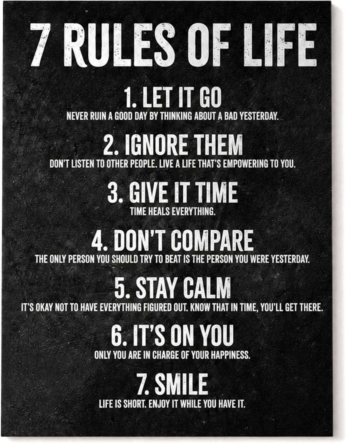 7 Rules of Life - 11 x 14 Poster