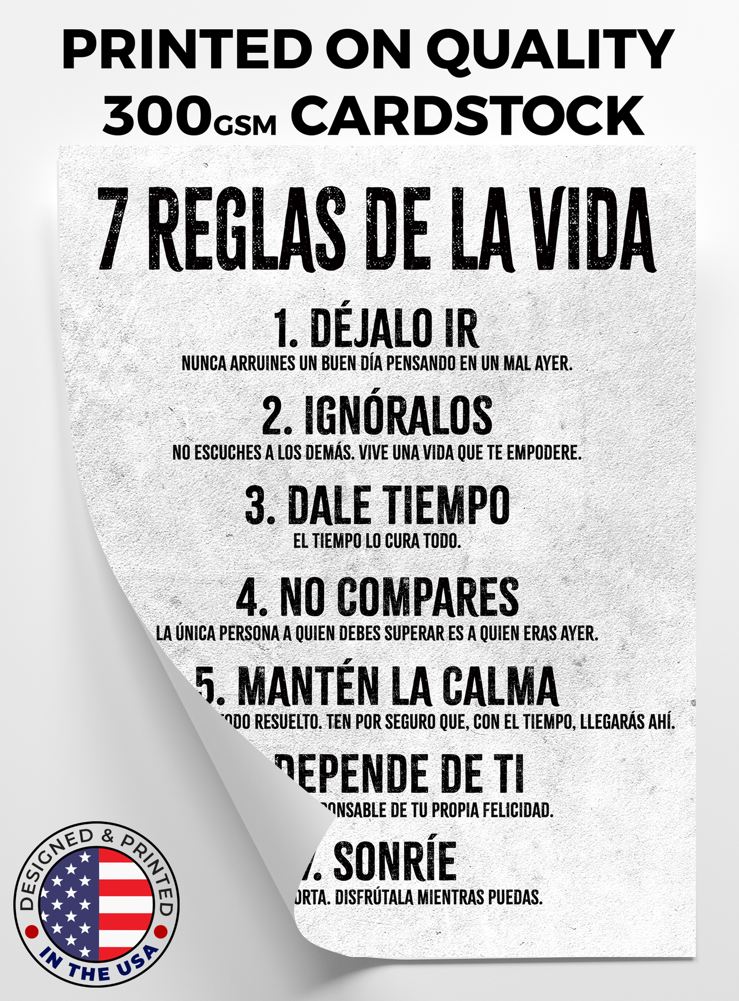 7 Rules of Life - 11 x 14 Poster