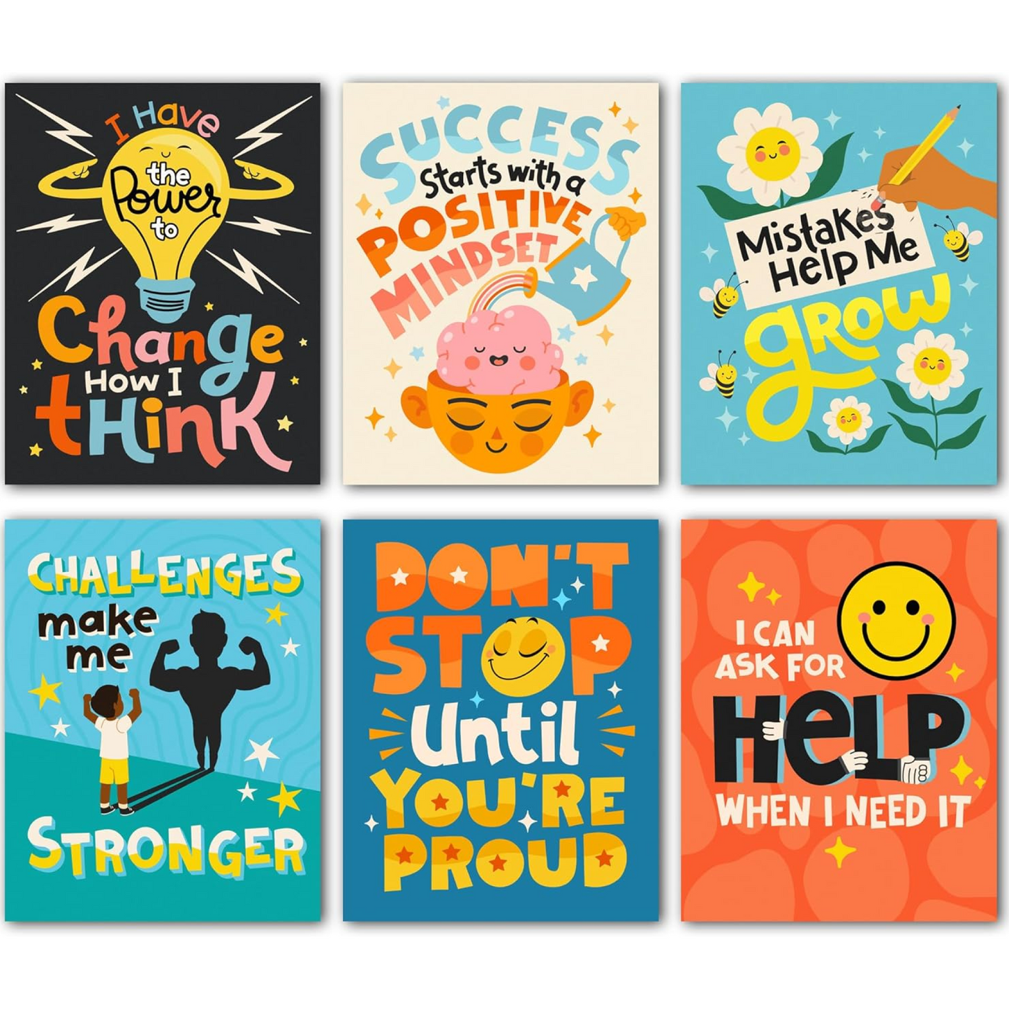 Growth Mindset 6pc Set - 11 x 14 Posters HoneyKick