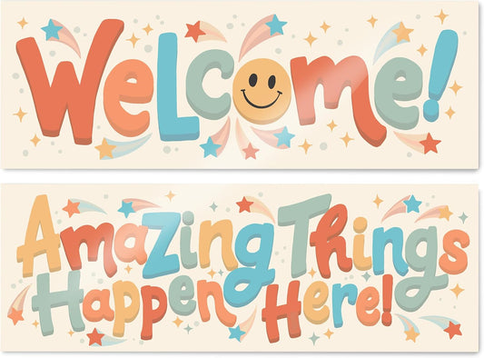 Welcome 2pc Banner Set - 13.75 x 39