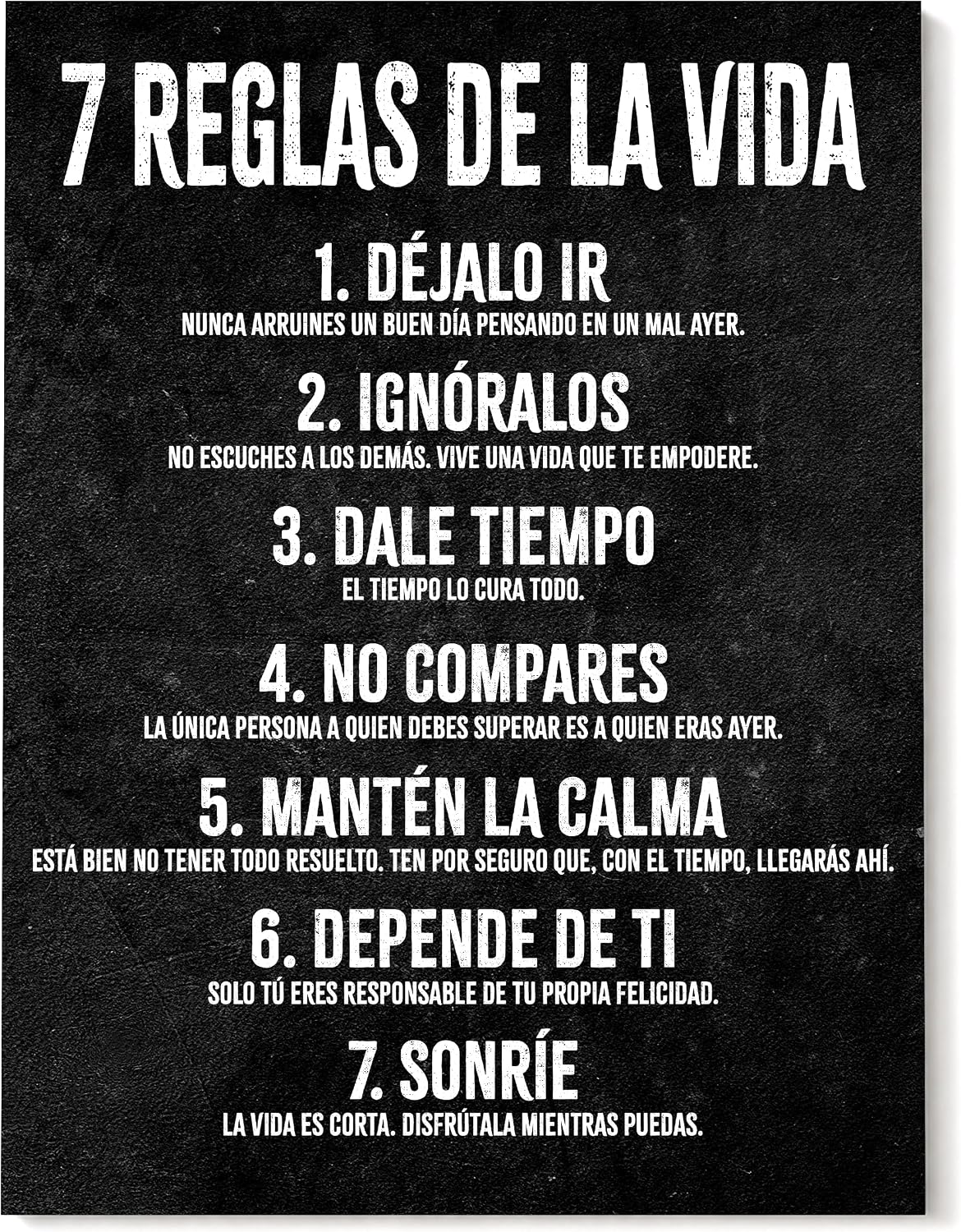 7 Reglas de la Vida - 11 x 14 Poster