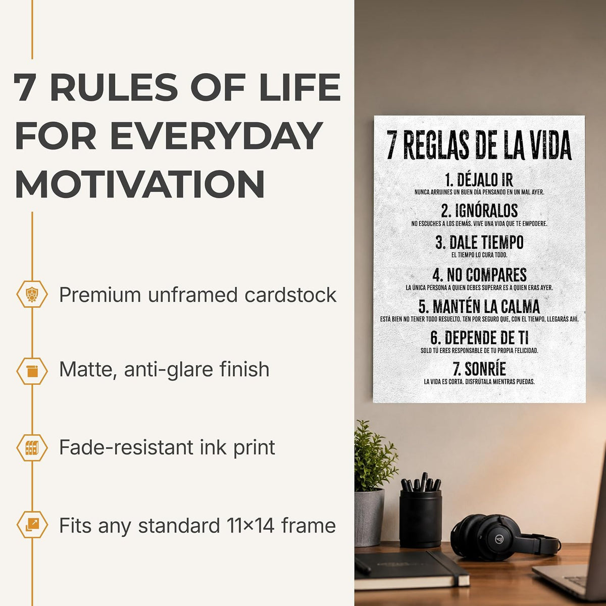 7 Reglas de la Vida - 11 x 14 Poster