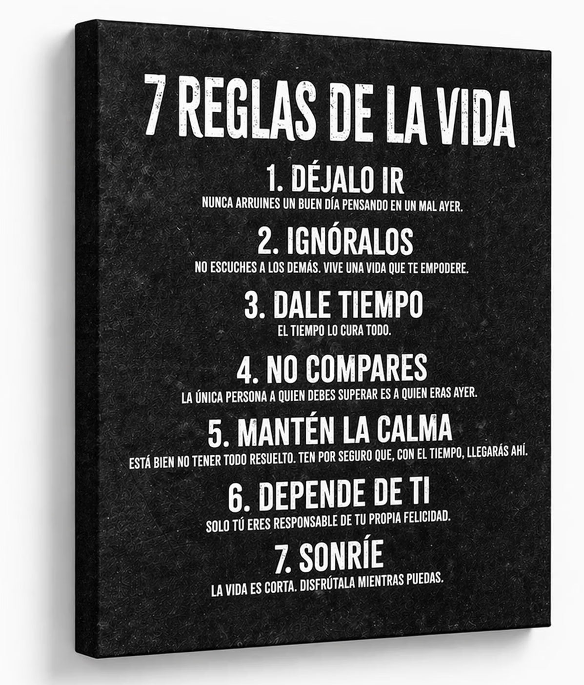7 Reglas de la Vida - Wrapped Canvas