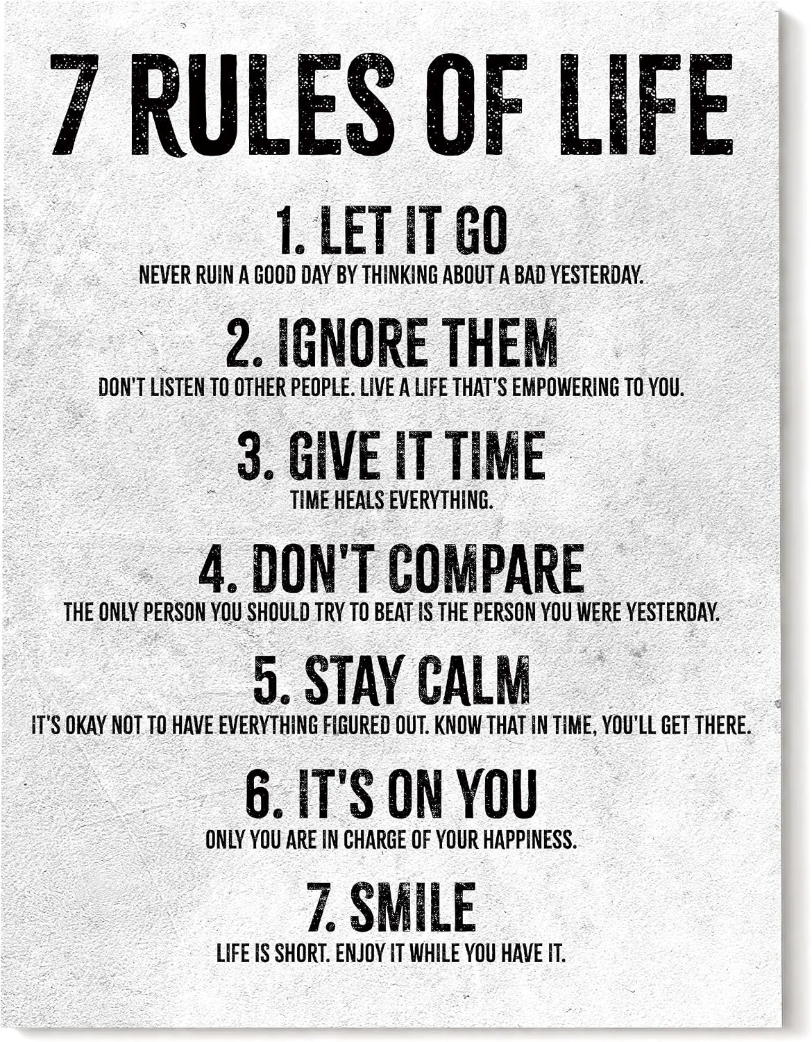 7 Rules of Life - 11 x 14 Poster
