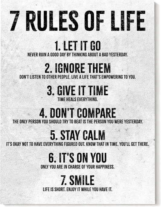 7 Rules of Life - 11 x 14 Poster