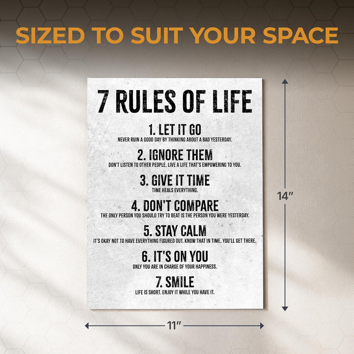7 Rules of Life - 11 x 14 Poster