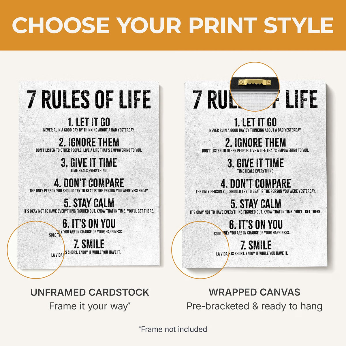 7 Rules of Life - 11 x 14 Poster