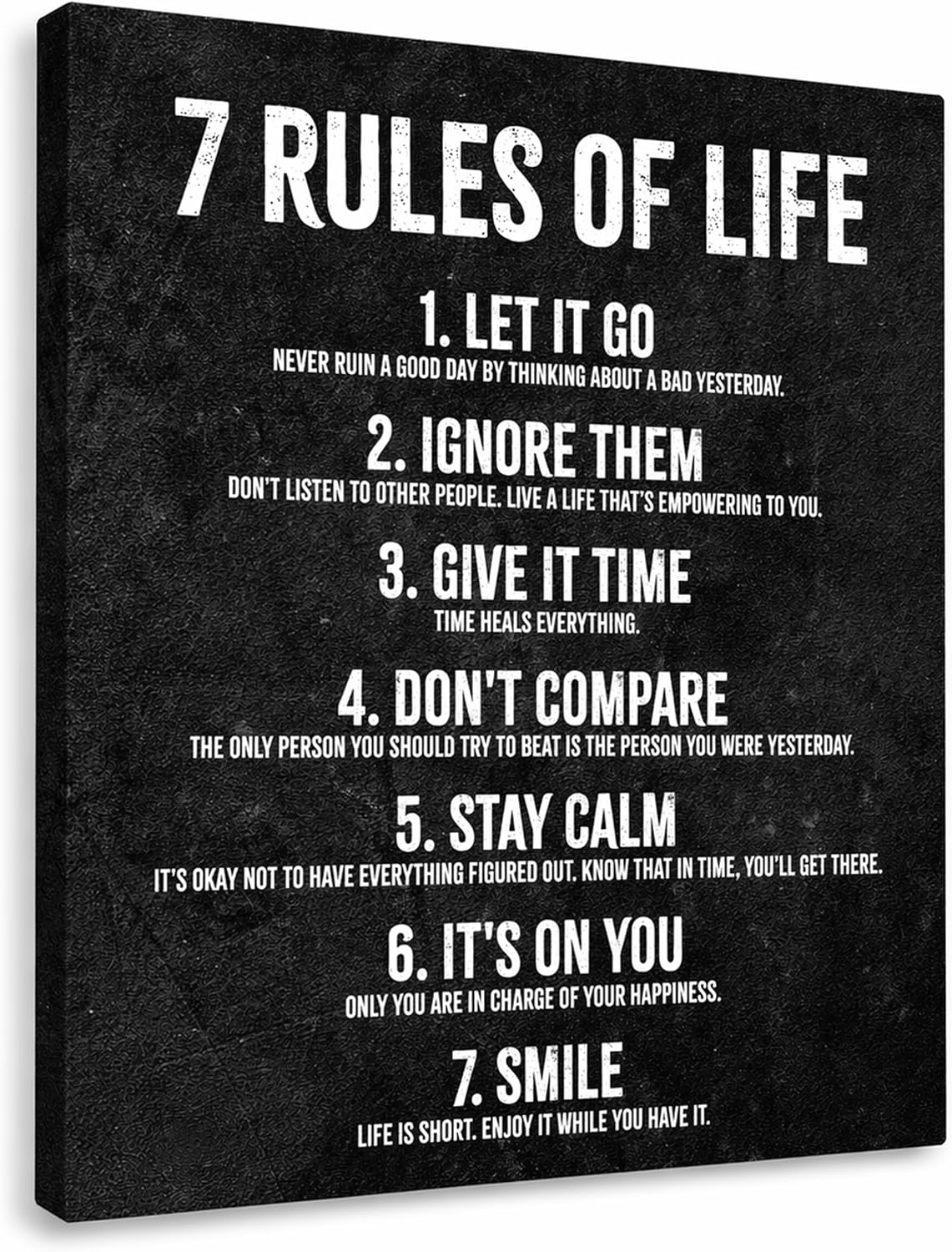 7 Rules of Life - Wrapped Canvas