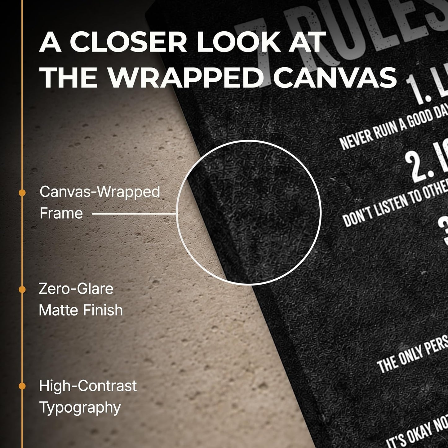 7 Rules of Life - Wrapped Canvas