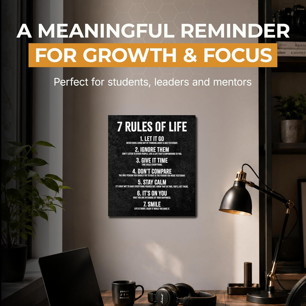 7 Rules of Life - Wrapped Canvas