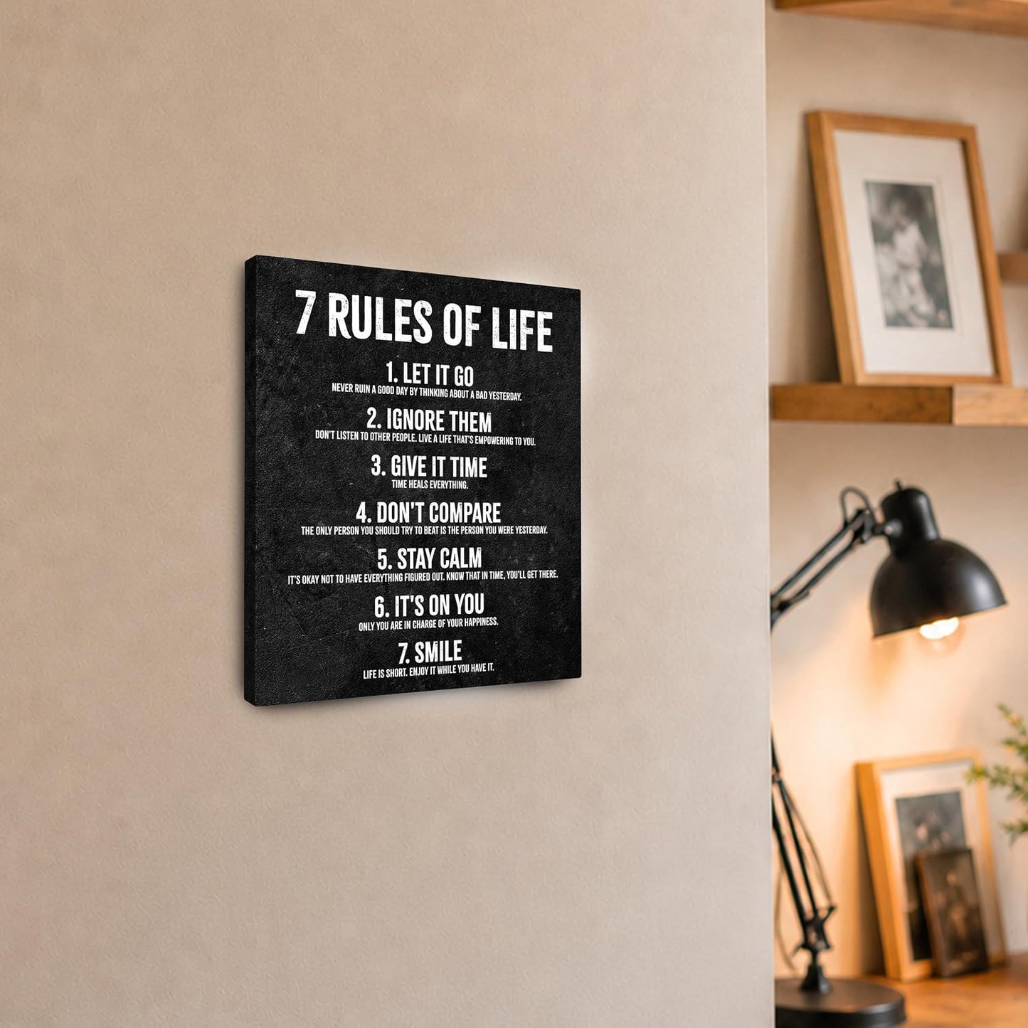 7 Rules of Life - Wrapped Canvas