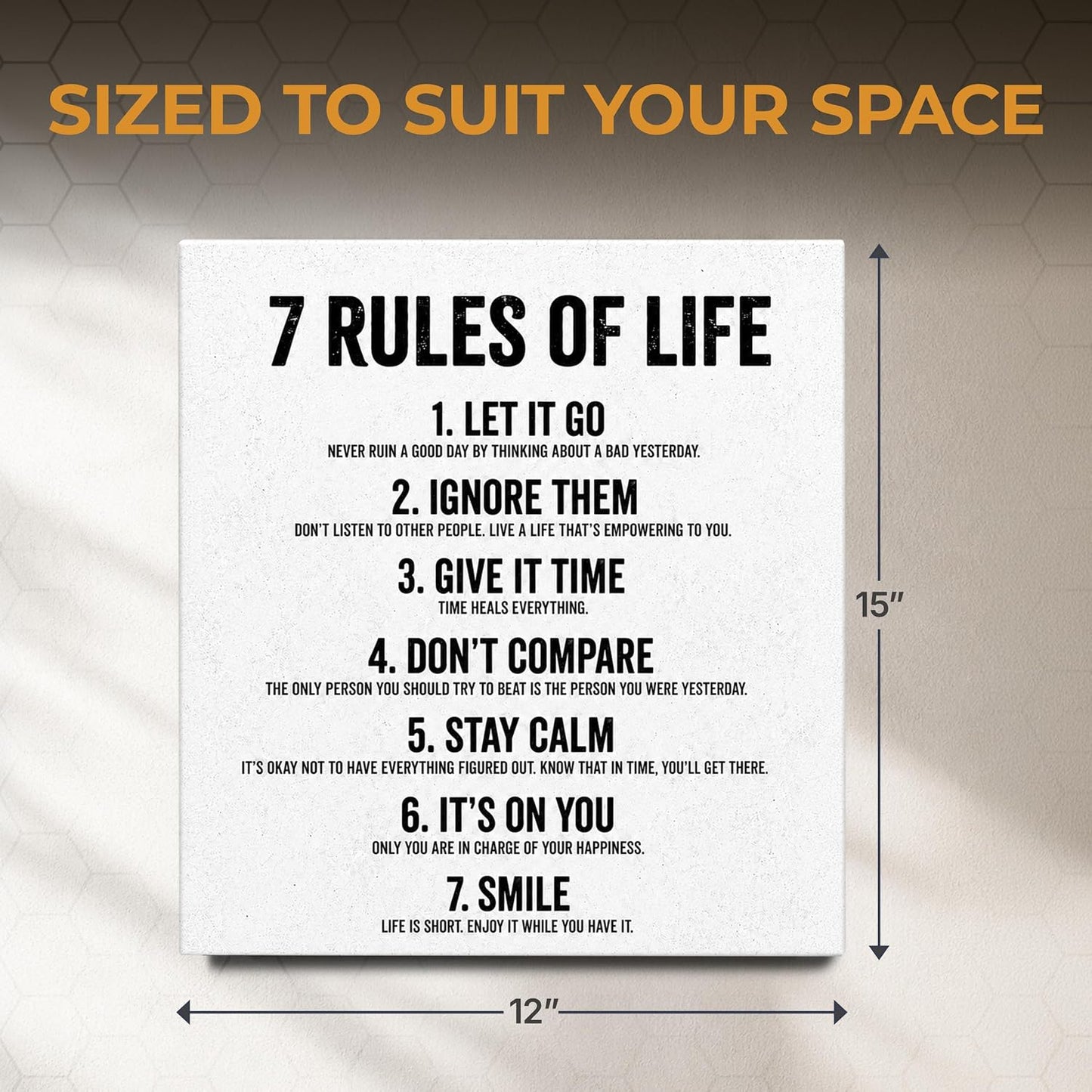 7 Rules of Life - Wrapped Canvas