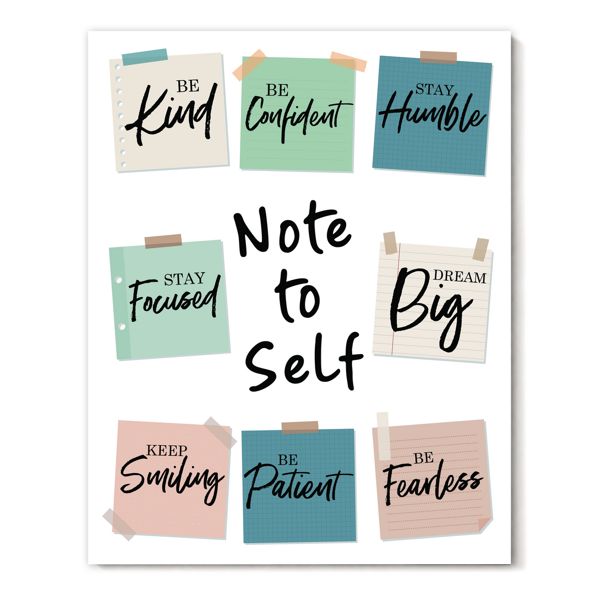 Note to Self w/ Earth Tones - 11 x 14 Poster