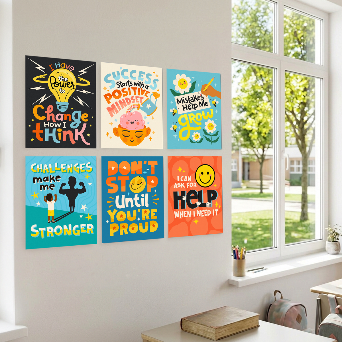 Growth Mindset  Classroom Poster 6 Piece - 11x14