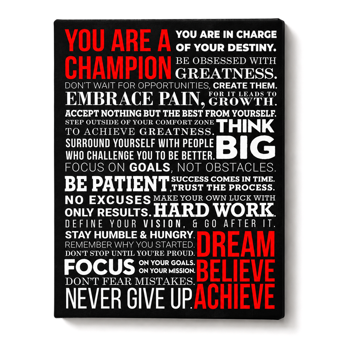 A Champion's Mantra - Wrapped Canvas