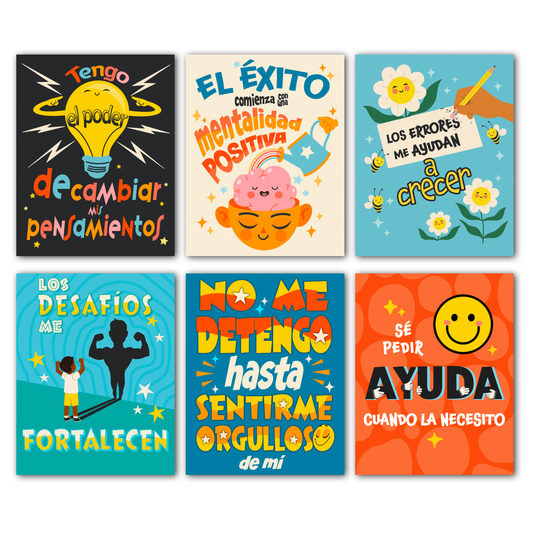Mentalidad de Crecimiento (Growth Mindset) Classroom Poster 6 Piece - 11x14