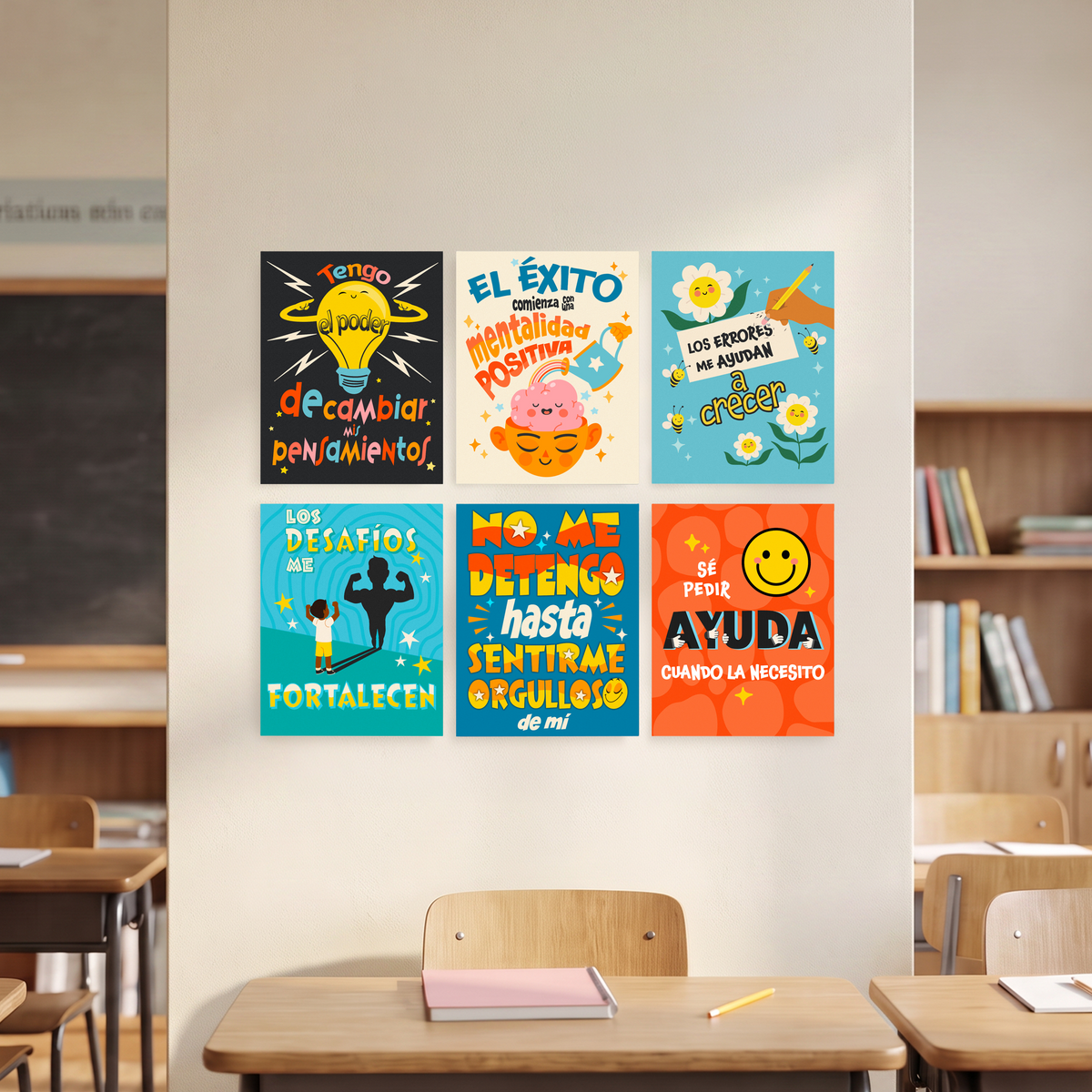 Mentalidad de Crecimiento (Growth Mindset) Classroom Poster 6 Piece - 11x14
