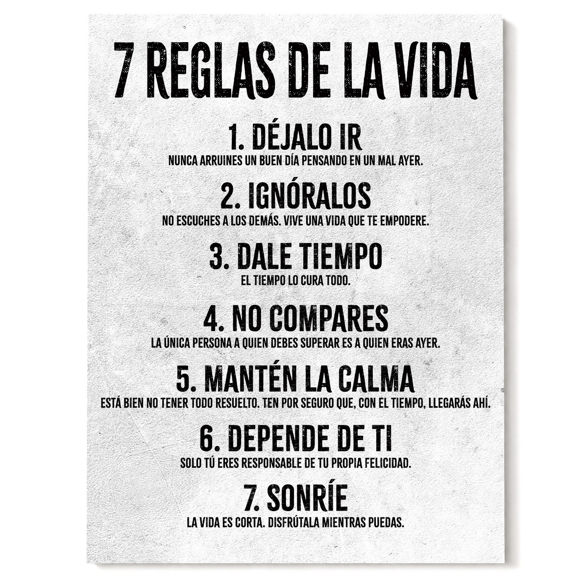 7 Reglas de la Vida - 11 x 14 Poster