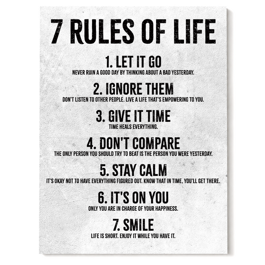 7 Rules of Life - 11 x 14 Poster