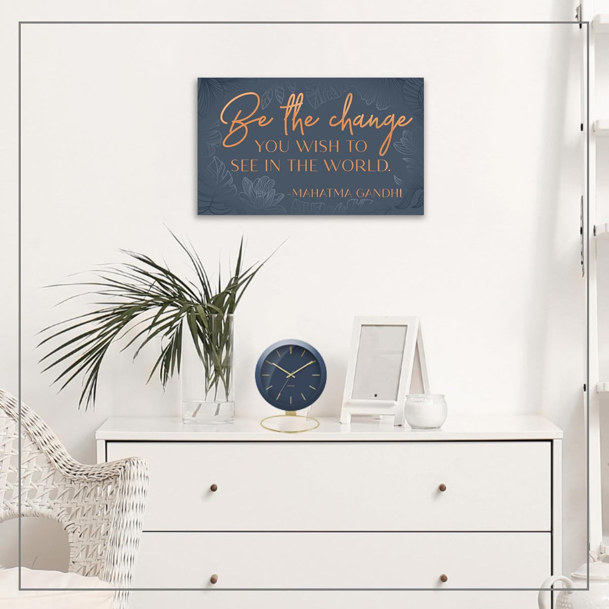 "Be the Change" Gandhi quote on Wrapped Canvas