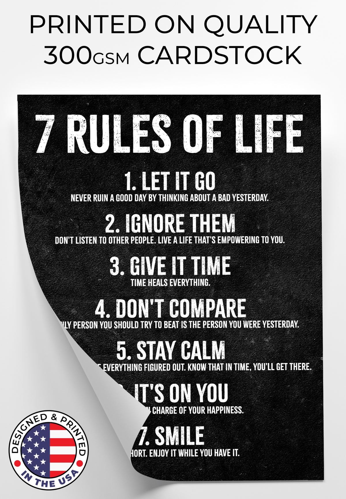 7 Rules of Life - 11 x 14 Poster