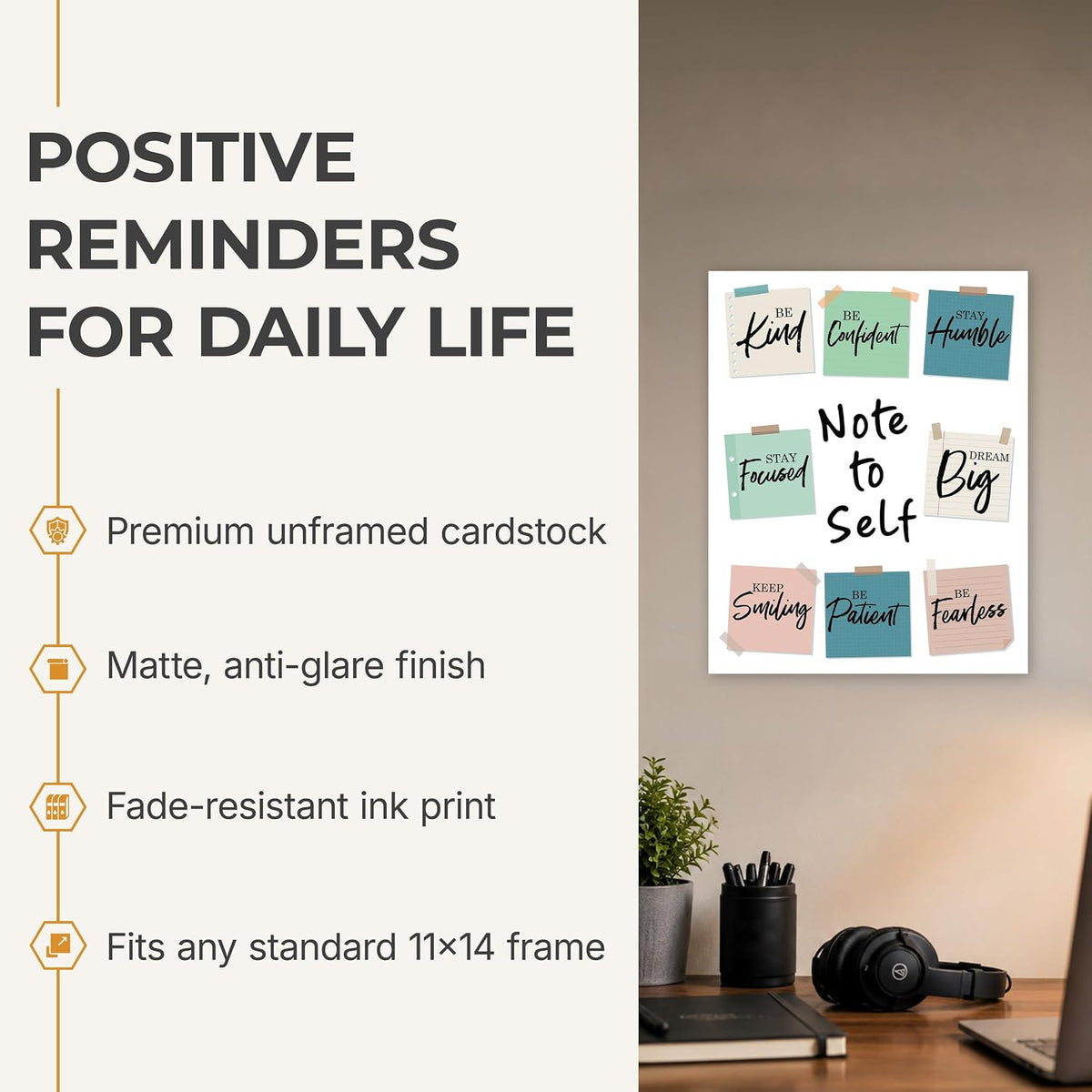 Note to Self w/ Earth Tones - 11 x 14 Poster