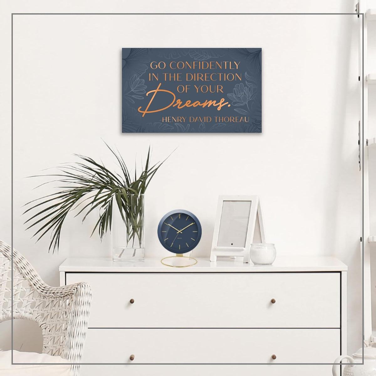 "Go Confidently In The Direction Of Your Dreams" Thoreau quote on Wrapped Canvas