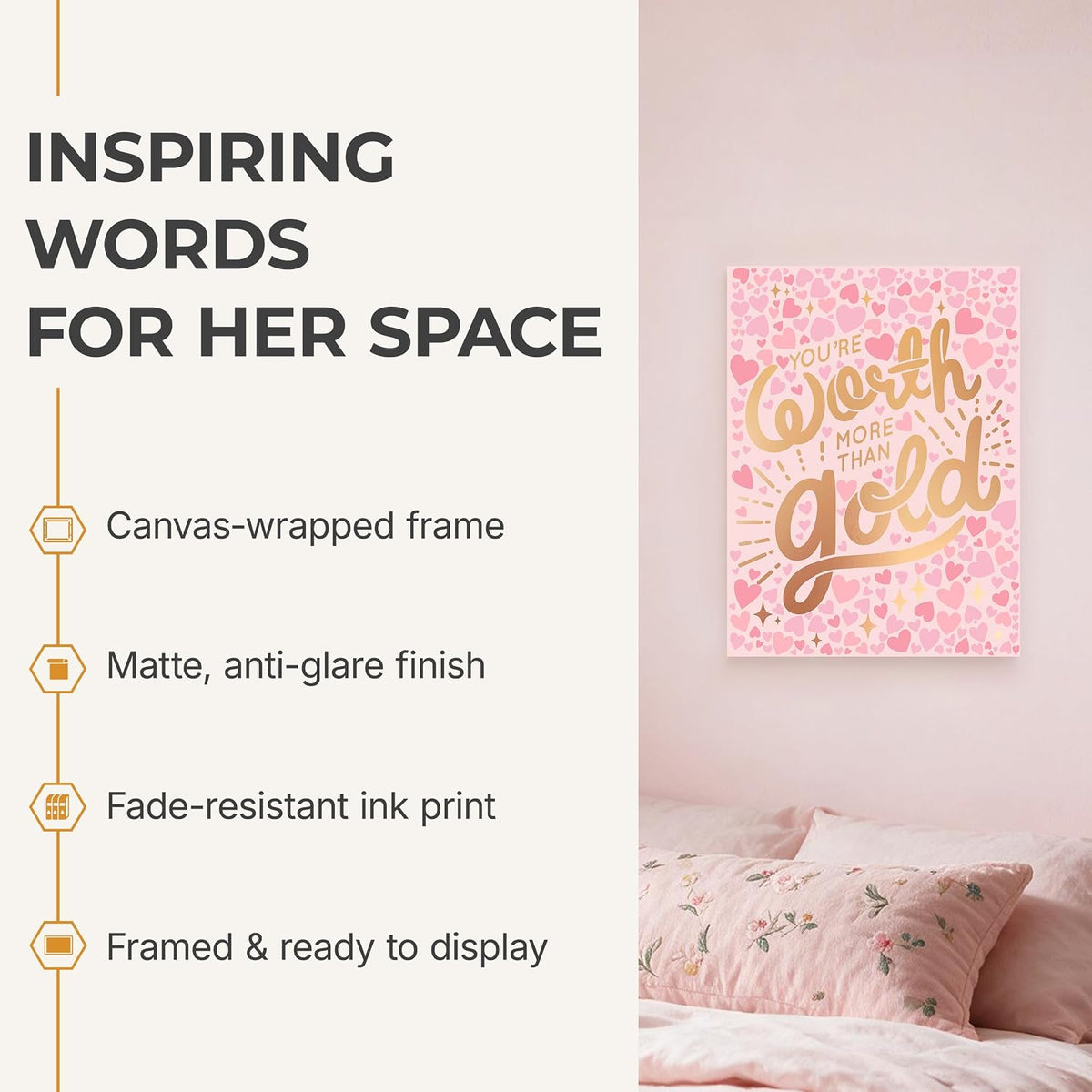 You're Worth More Than Gold - Wrapped Canvas
