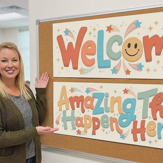 Welcome Banner Set Amazing Things Happen Here